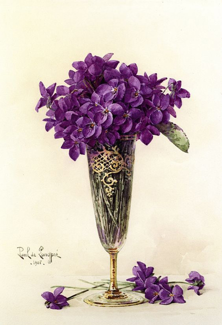 Tableau violettes de Paul de Longpré
